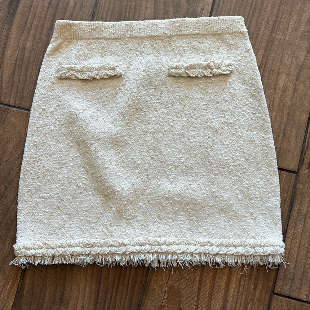 J Crew cream boucle skirt XS NWT